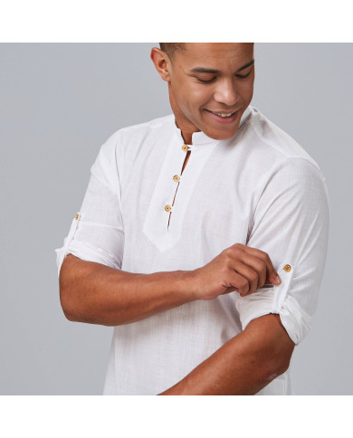 CAMISA HOMBRE DANTE SLIM FIT FALSO LINO GARYS