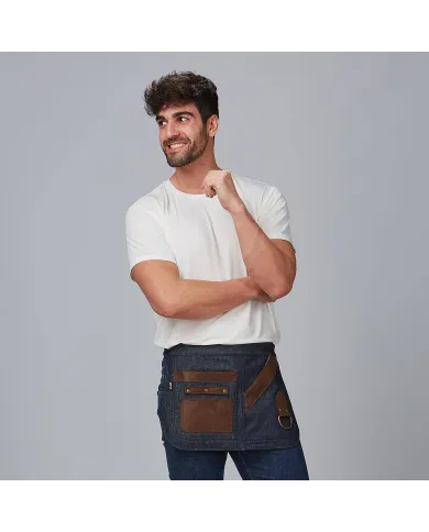 DELANTAL CORTO VAQUERO Y PIEL 30X42 CM GARYS