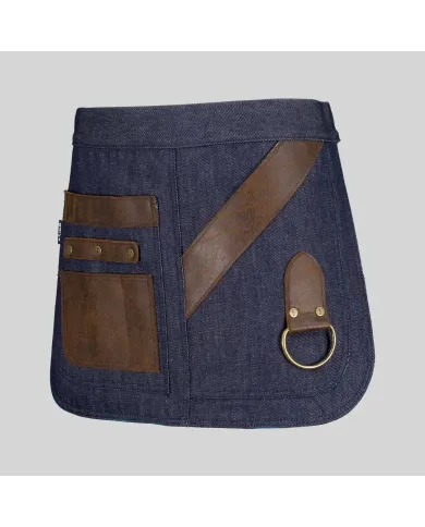 DELANTAL CORTO VAQUERO Y PIEL 30X42 CM GARYS