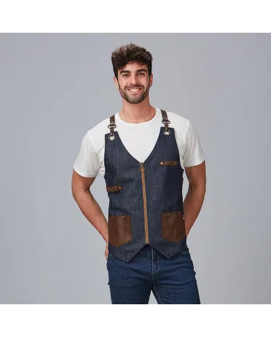 CHALECO UNISEX VAQUERO Y PIEL KURUME GARYS