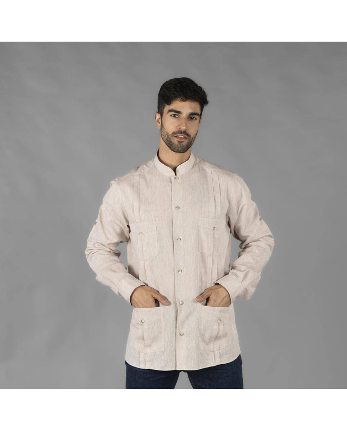 GUAYABERA HOMBRE CUELLO MAO BORNEO GARYS