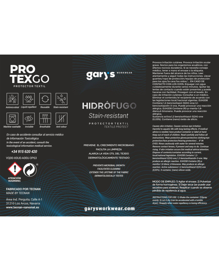 PROTECTOR TEXTIL HIDROFUGO GARYS