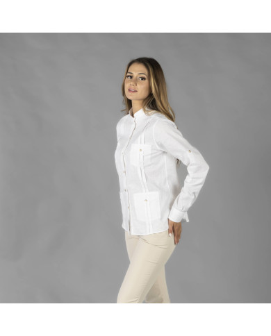 GUAYABERA MUJER CUELLO MAO ISABELA GARYS