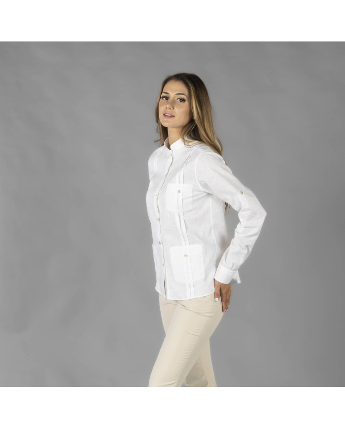 GUAYABERA MUJER CUELLO MAO ISABELA GARYS