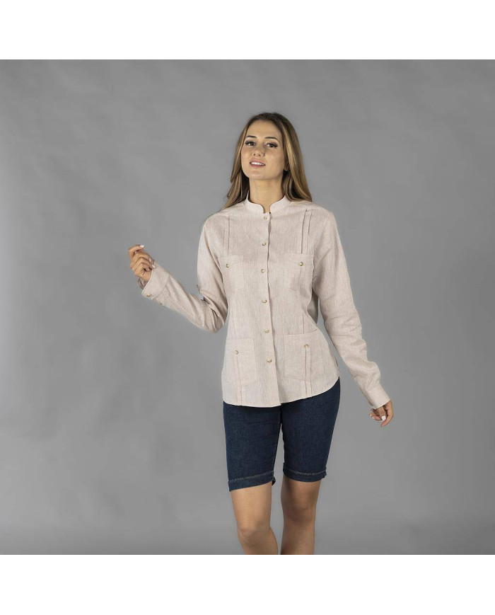 GUAYABERA MUJER CUELLO MAO ISABELA GARYS