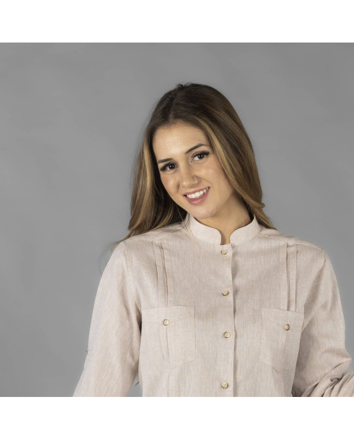 GUAYABERA MUJER CUELLO MAO ISABELA GARYS