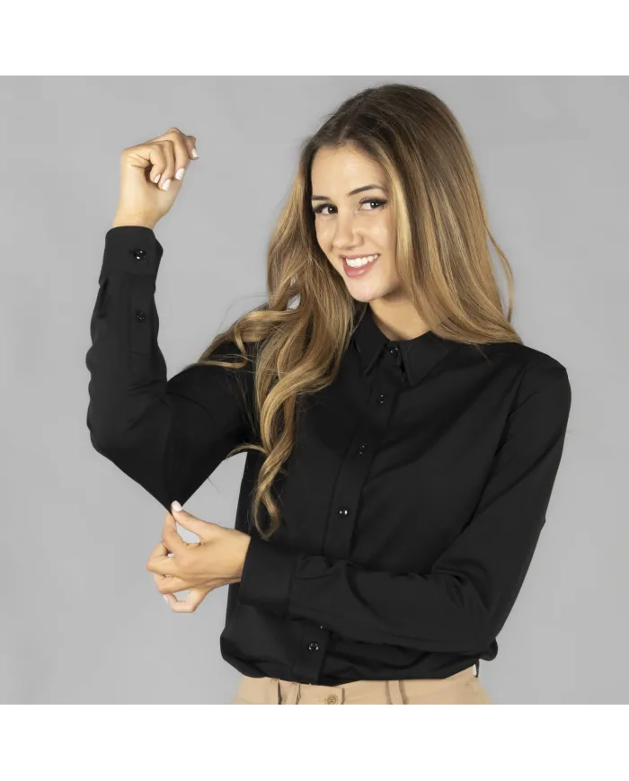 CAMISA MUJER INTERLOCK CUELLO CAMISERO CERDEÃA GARYS