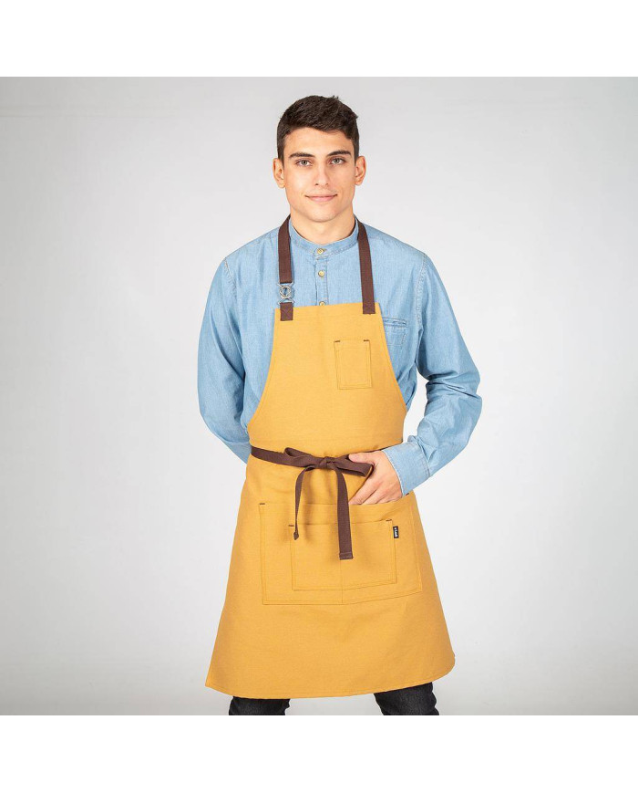DELANTAL CON PETO HEBILLA ENLAZADA 80X68 CM GARYS