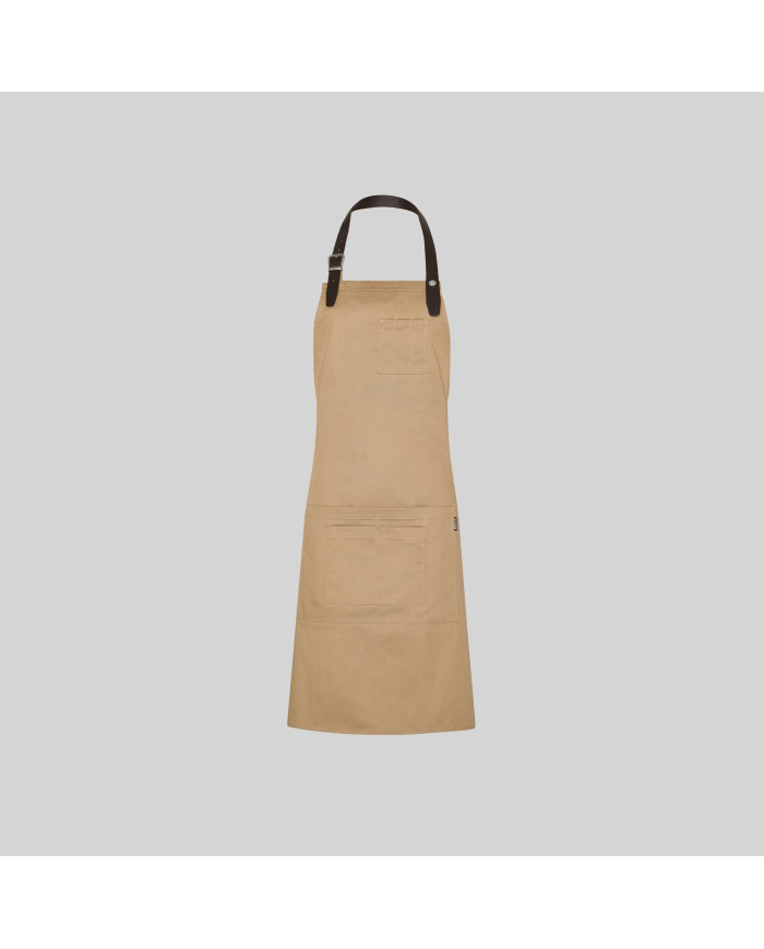 DELANTAL CON PETO CINTA DE CUERO 72X80 CM GARYS