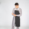 DELANTAL CON PETO NEGRO COMBI ESPIGA 82X72 CM GARYS