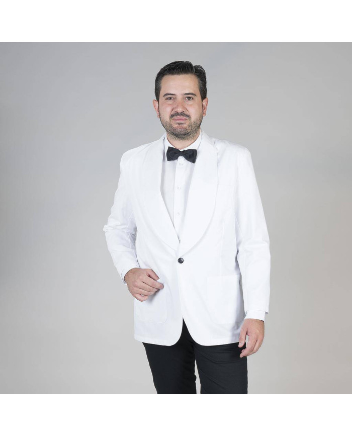 CHAQUETILLA SMOKING 1 BOTON BLANCA GARYS