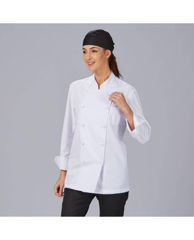 CHAQUETA COCINA UNISEX BOTON FORRADO M/L BLANCA GARYS