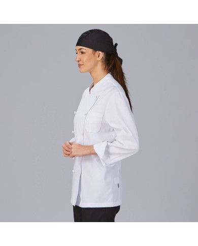 CHAQUETA COCINA UNISEX BOTON FORRADO M/L BLANCA GARYS