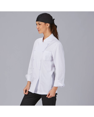 CHAQUETA COCINA UNISEX BOTON FORRADO M/L BLANCA GARYS
