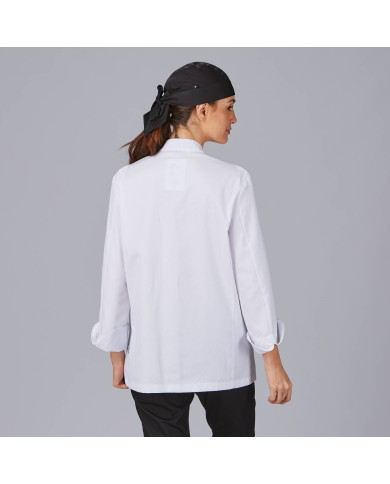 CHAQUETA COCINA UNISEX BOTON FORRADO M/L BLANCA GARYS
