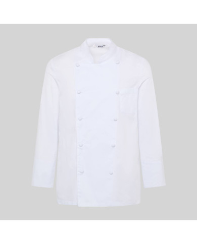 CHAQUETA COCINA UNISEX BOTON FORRADO M/L BLANCA GARYS
