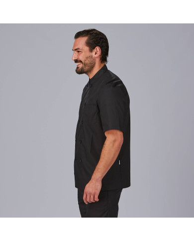CHAQUETA COCINA UNISEX POPELIN FINO NEGRO M/C GARYS