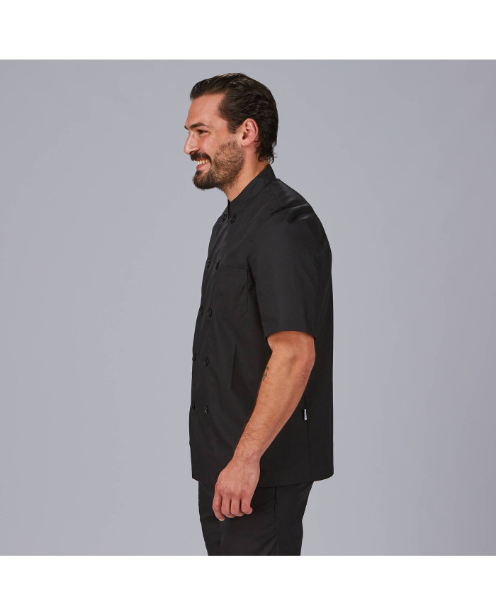 CHAQUETA COCINA UNISEX POPELIN FINO NEGRO M/C GARYS
