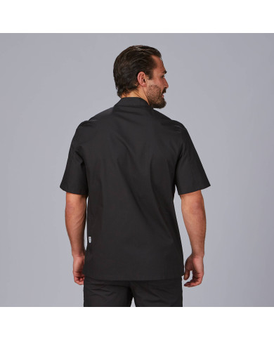CHAQUETA COCINA UNISEX POPELIN FINO NEGRO M/C GARYS