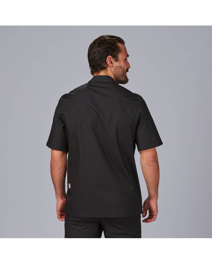 CHAQUETA COCINA UNISEX POPELIN FINO NEGRO M/C GARYS