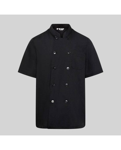 CHAQUETA COCINA UNISEX POPELIN FINO NEGRO M/C GARYS