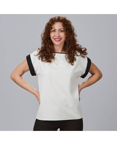 BLUSA MUJER MANGA CORTA VUELTA GARYS