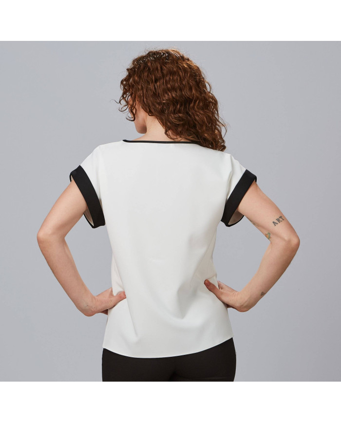 BLUSA MUJER MANGA CORTA VUELTA GARYS