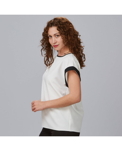 BLUSA MUJER MANGA CORTA VUELTA GARYS