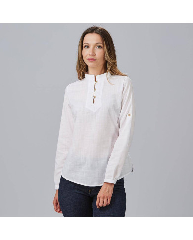 CAMISA MUJER FALSO LINO FLORA GARYS
