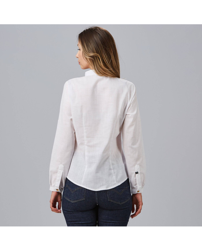CAMISA MUJER FALSO LINO FLORA GARYS