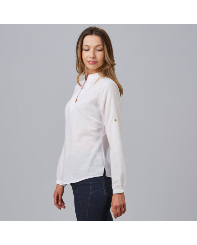 CAMISA MUJER FALSO LINO FLORA GARYS