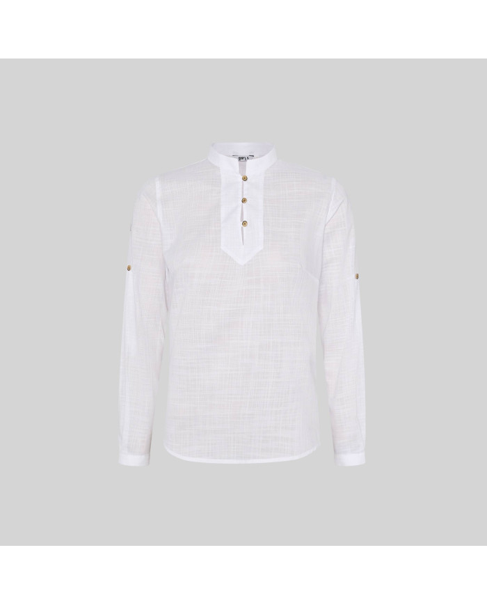 CAMISA MUJER FALSO LINO FLORA GARYS