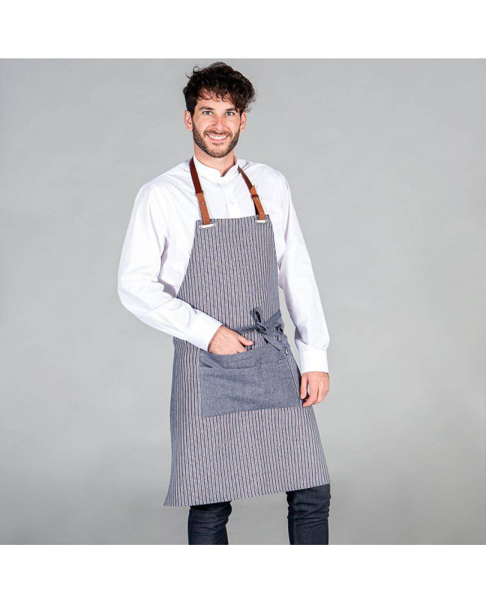 DELANTAL CON PETO Y CINTA DE CUERO 87X73 CM GARYS