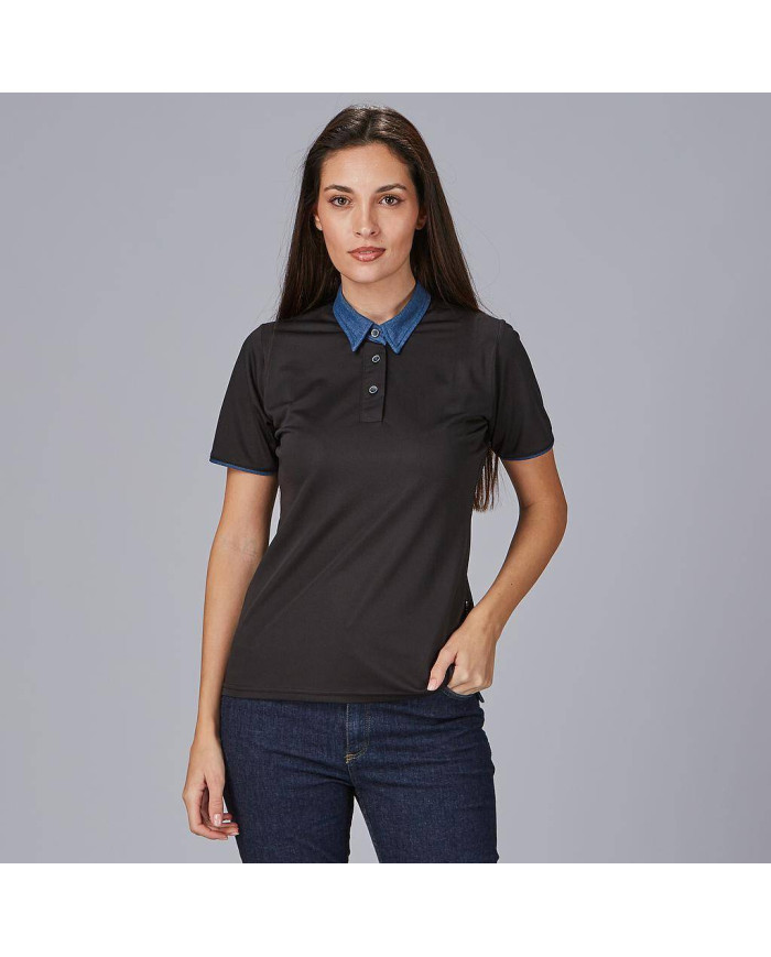 POLO MUJER CUELLO CAMISERO TEJANO "RED LINE" GARYS