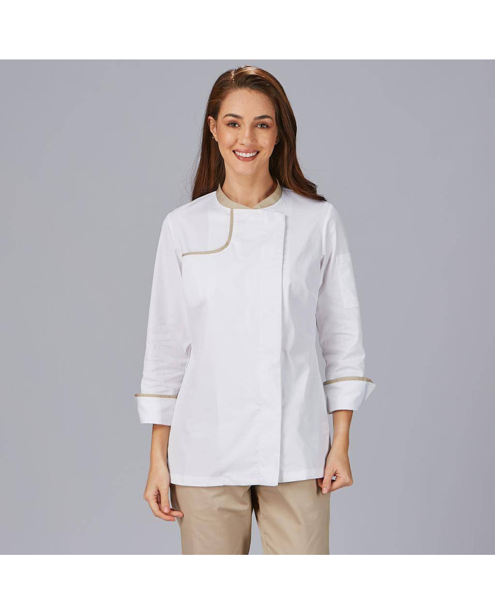 CHAQUETA COCINA MUJER ANAYA TEJIDO RECICLADO Y ORGANICO KLOPMAN GARYS