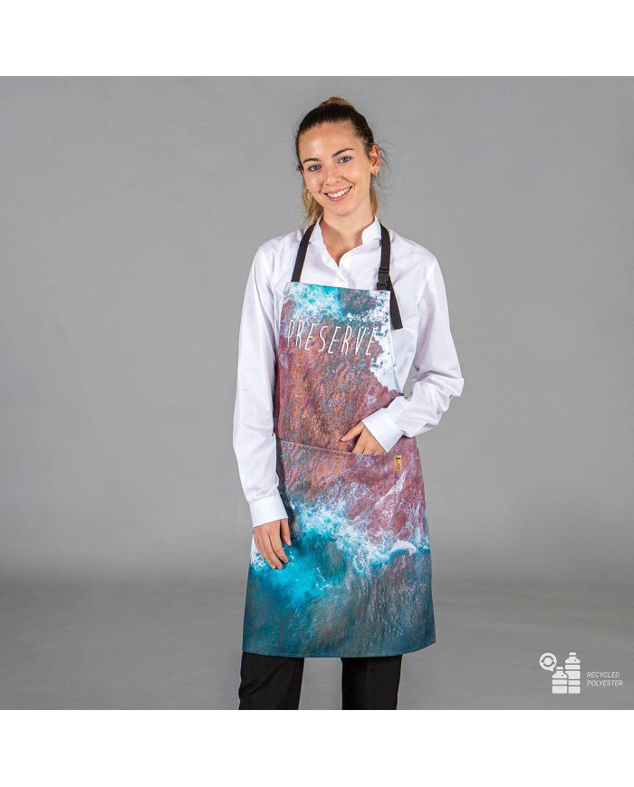 DELANTAL CON PETO ESTAMPADO TEJIDO RECICLADO 80X68 CM GARYS