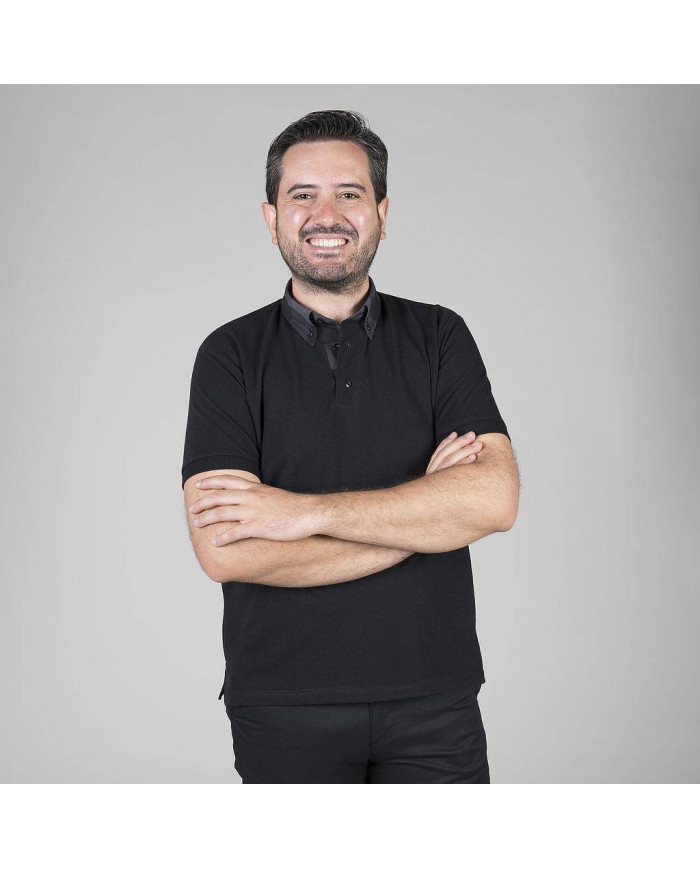 POLO NEGRO HOMBRE M/C C/CAMISERO GARYS | Polos | Uniformes