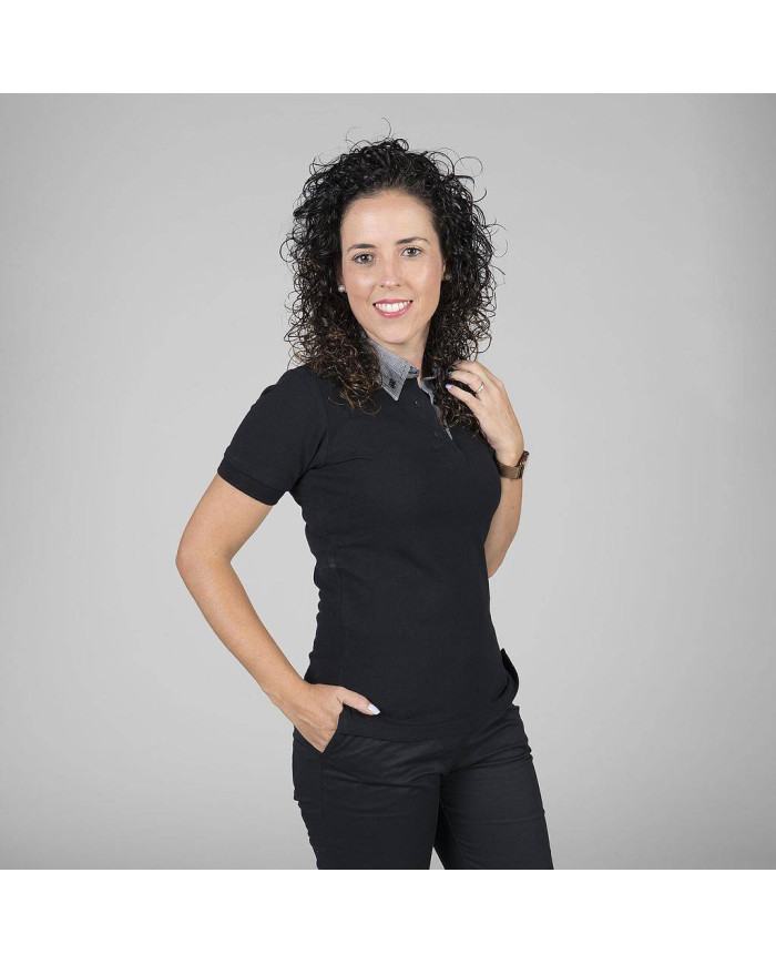 POLO NEGRO MUJER M/C C/CAMISERO GARYS | Polos | Uniformes