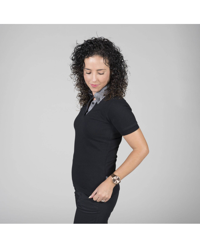 POLO NEGRO MUJER M/C C/CAMISERO GARYS | Polos | Uniformes