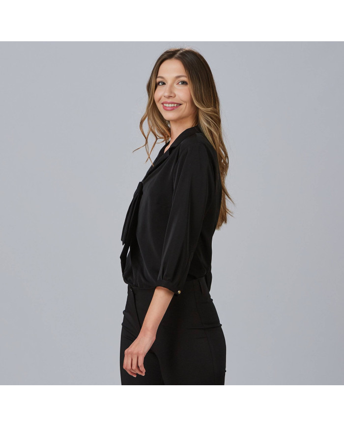 BLUSA MUJER CUELLO SOLAPA LAZO FLAVIA GARYS