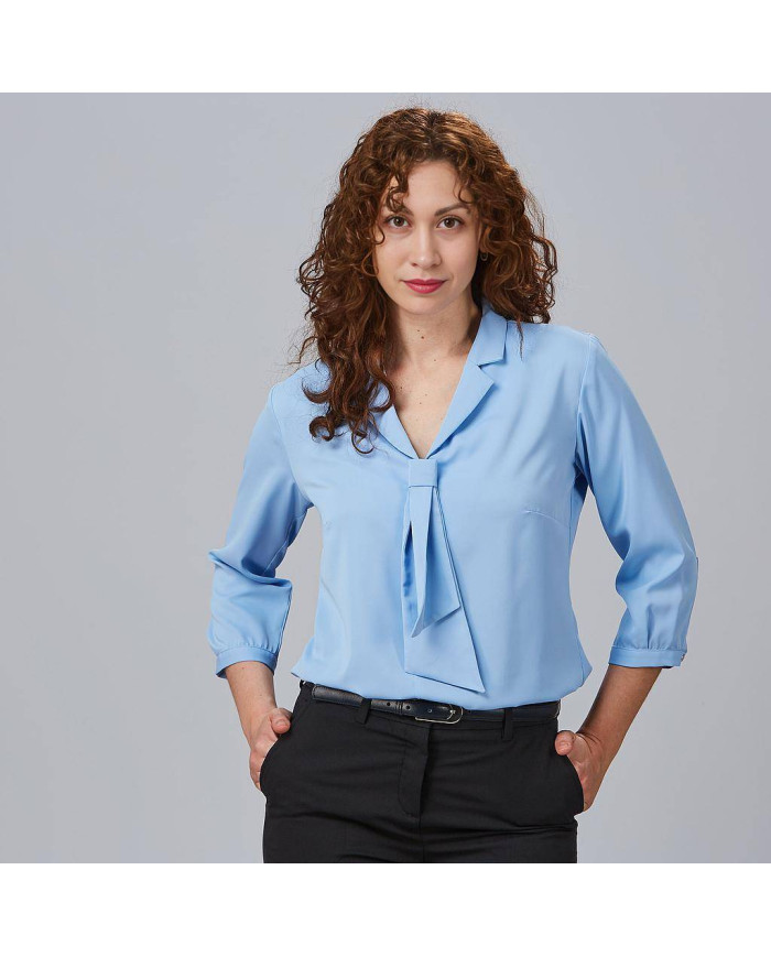 BLUSA MUJER CUELLO SOLAPA LAZO FLAVIA GARYS