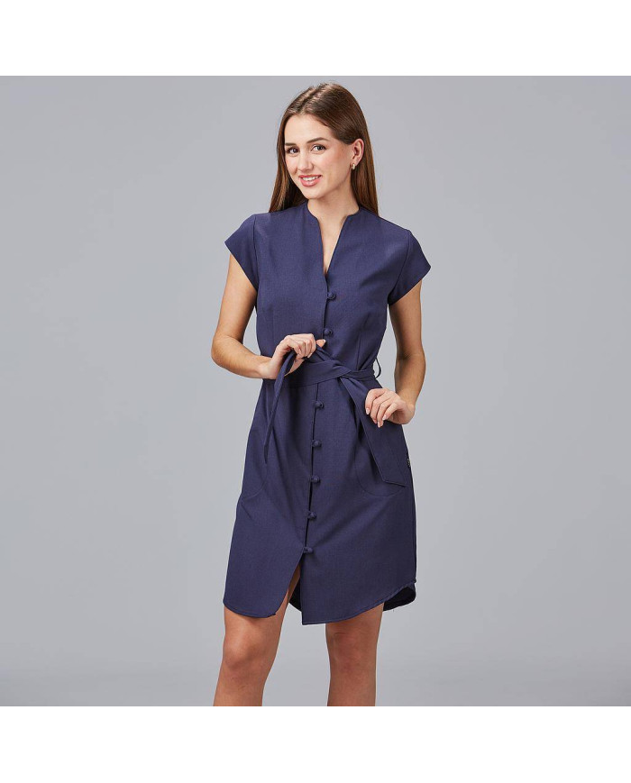 VESTIDO BOTON FORRADO VIVAZ X.LINEN GARYS