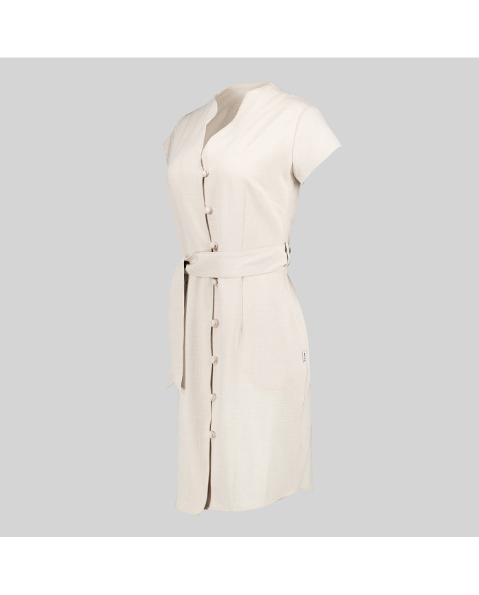 VESTIDO BOTON FORRADO VIVAZ X.LINEN GARYS