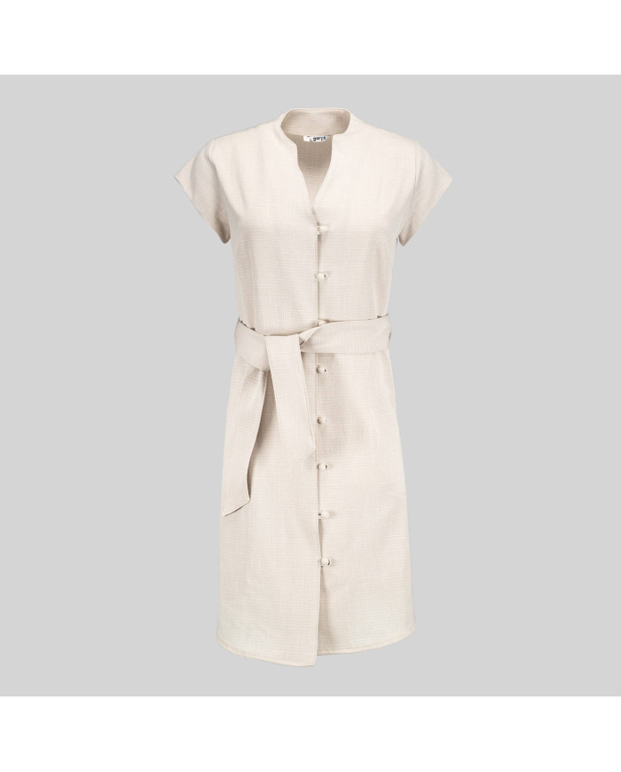 VESTIDO BOTON FORRADO VIVAZ X.LINEN GARYS