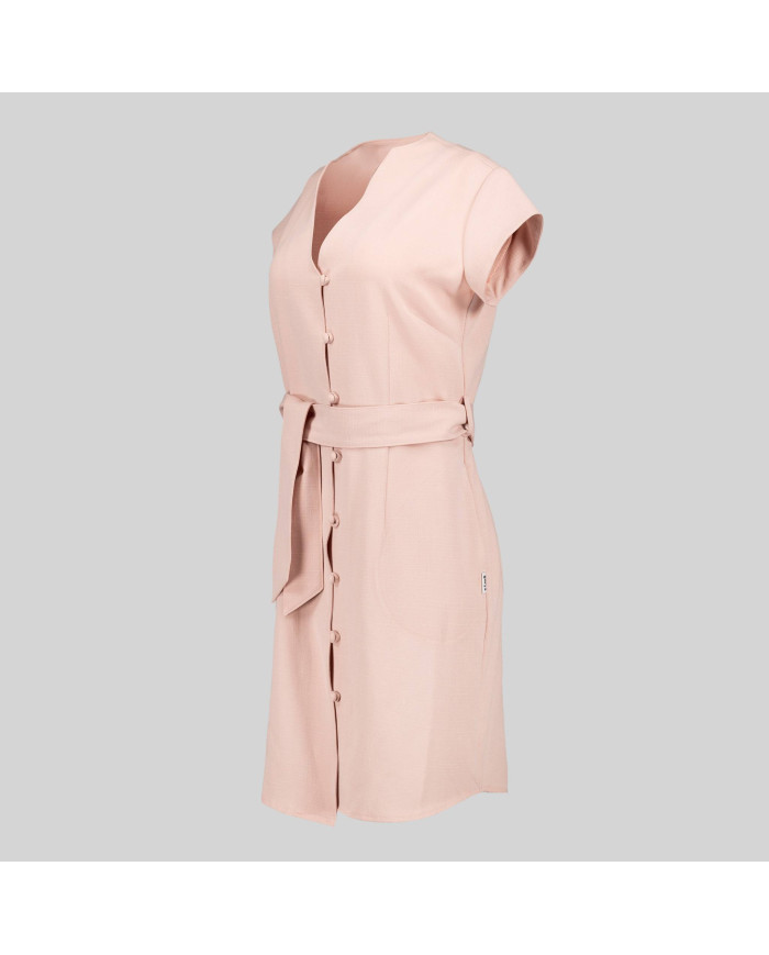 VESTIDO BOTON FORRADO VIVAZ X.LINEN GARYS