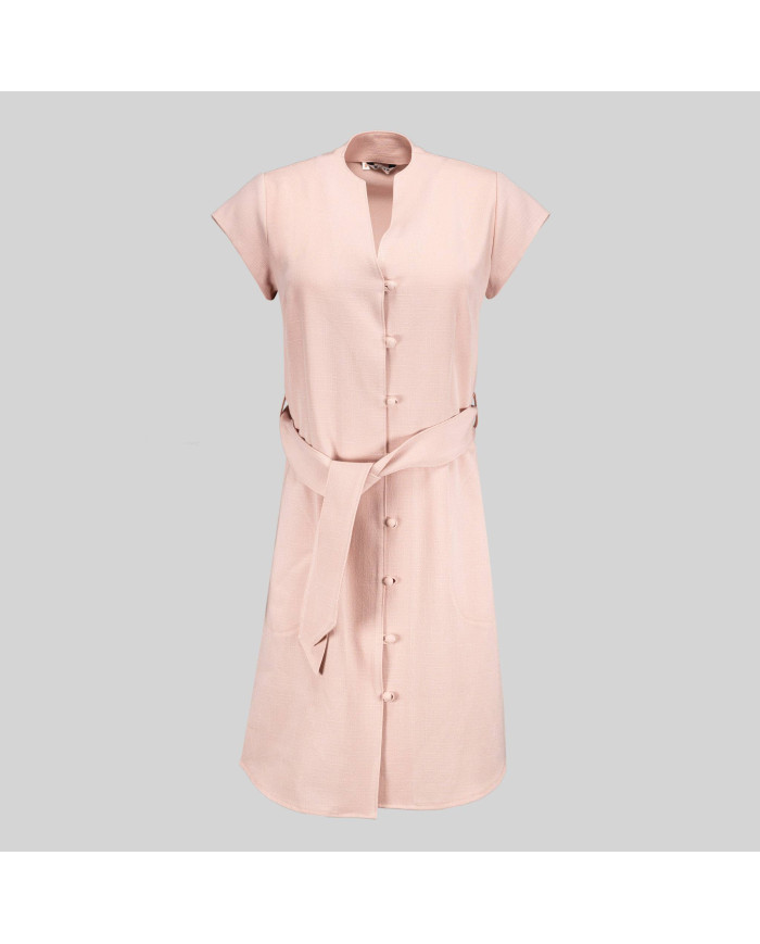 VESTIDO BOTON FORRADO VIVAZ X.LINEN GARYS