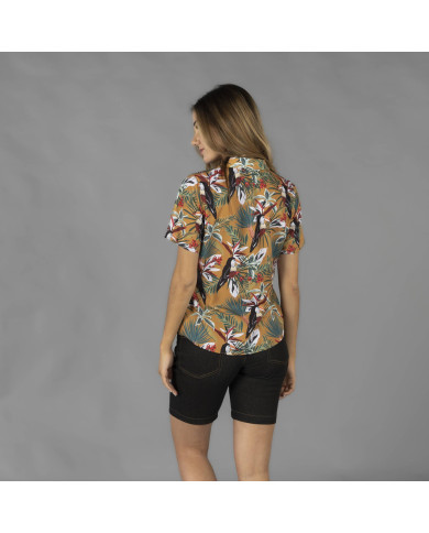 CAMISA MUJER CUELLO SOLAPA HAWAIANA GARYS