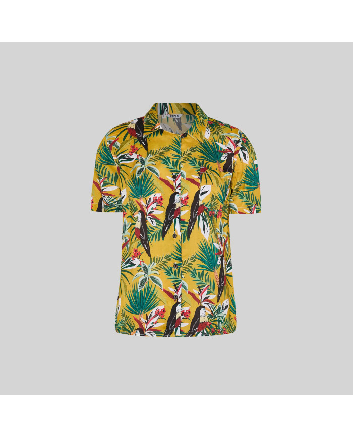 CAMISA MUJER CUELLO SOLAPA HAWAIANA GARYS