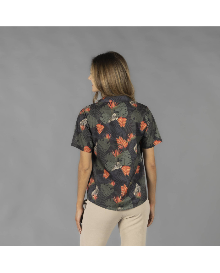 CAMISA MUJER CUELLO SOLAPA HAWAIANA GARYS