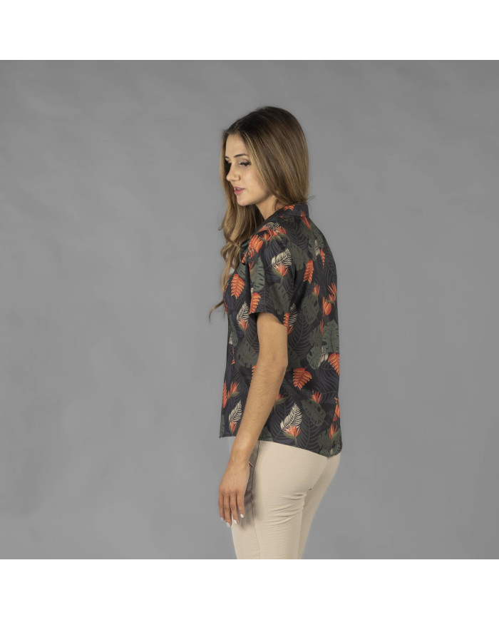 CAMISA MUJER CUELLO SOLAPA HAWAIANA GARYS